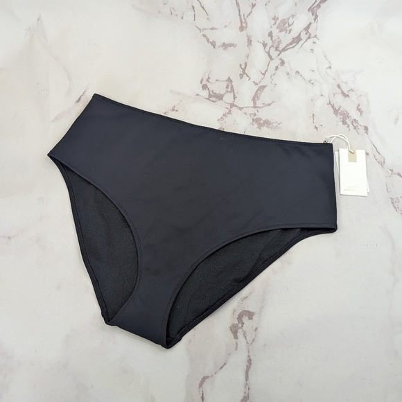 Good American Swim Bottom Women 6 3X Black Scuba Cheeky Bikini High Rise - Picture 2 of 13